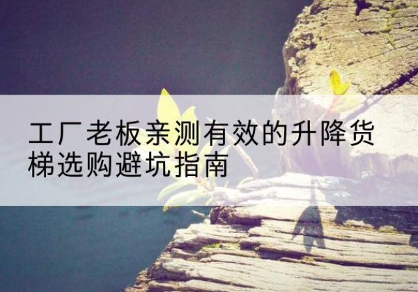 资中升降货梯怎么选-工厂老板亲测有效的升降货梯选购避坑指南